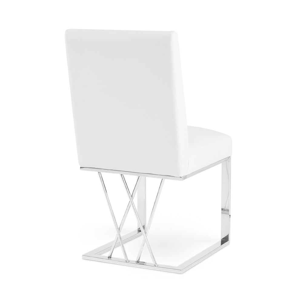 Martini Dining Chair: White Leatherette